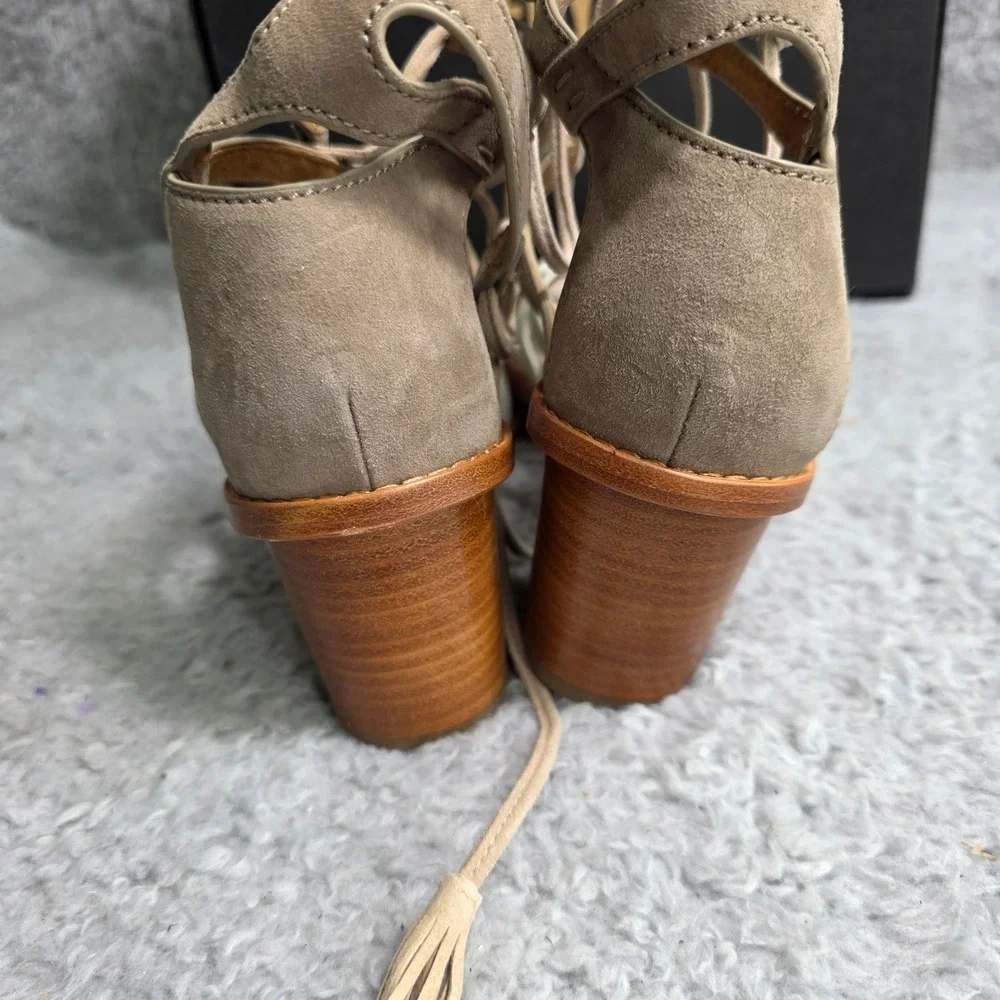 Frye Brielle Gladiator Sandals White Multi Leather Lace‎ Up Womens 8M Excellent